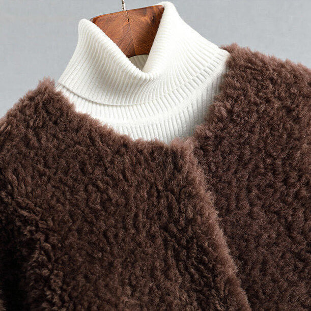 Cecille – Cappotto in montone shearling di agnello autentico