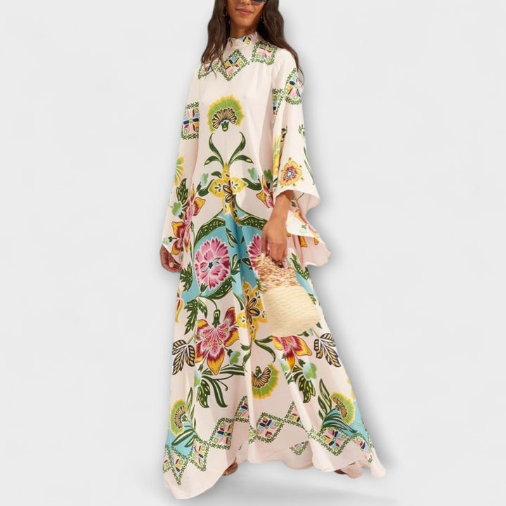 Lisa - Longue robe élégante à imprimé floral et coupe fluide