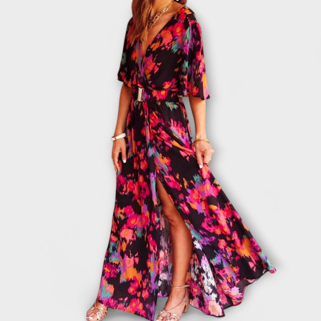 Dorothy — Abito lungo Boho con scollo a V