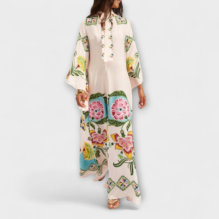 Lisa - Longue robe élégante à imprimé floral et coupe fluide
