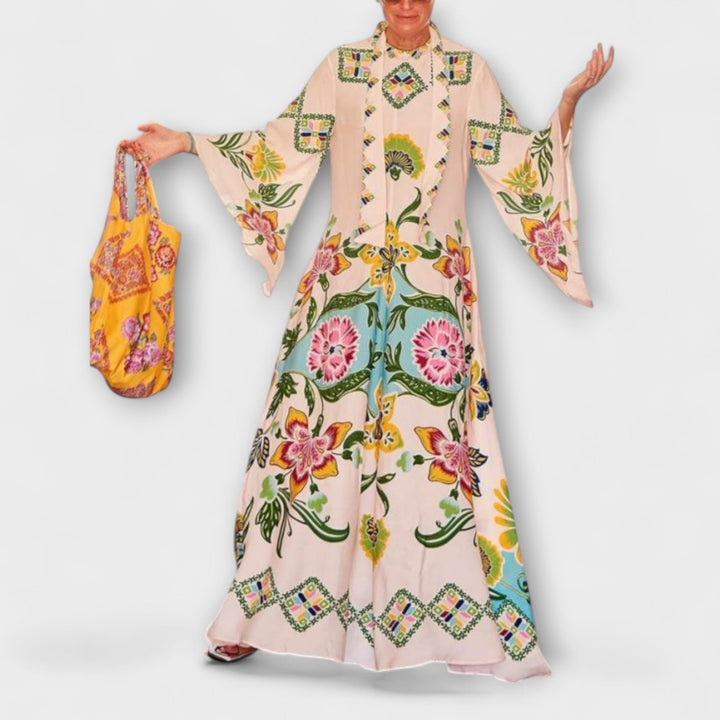 Lisa - Longue robe élégante à imprimé floral et coupe fluide