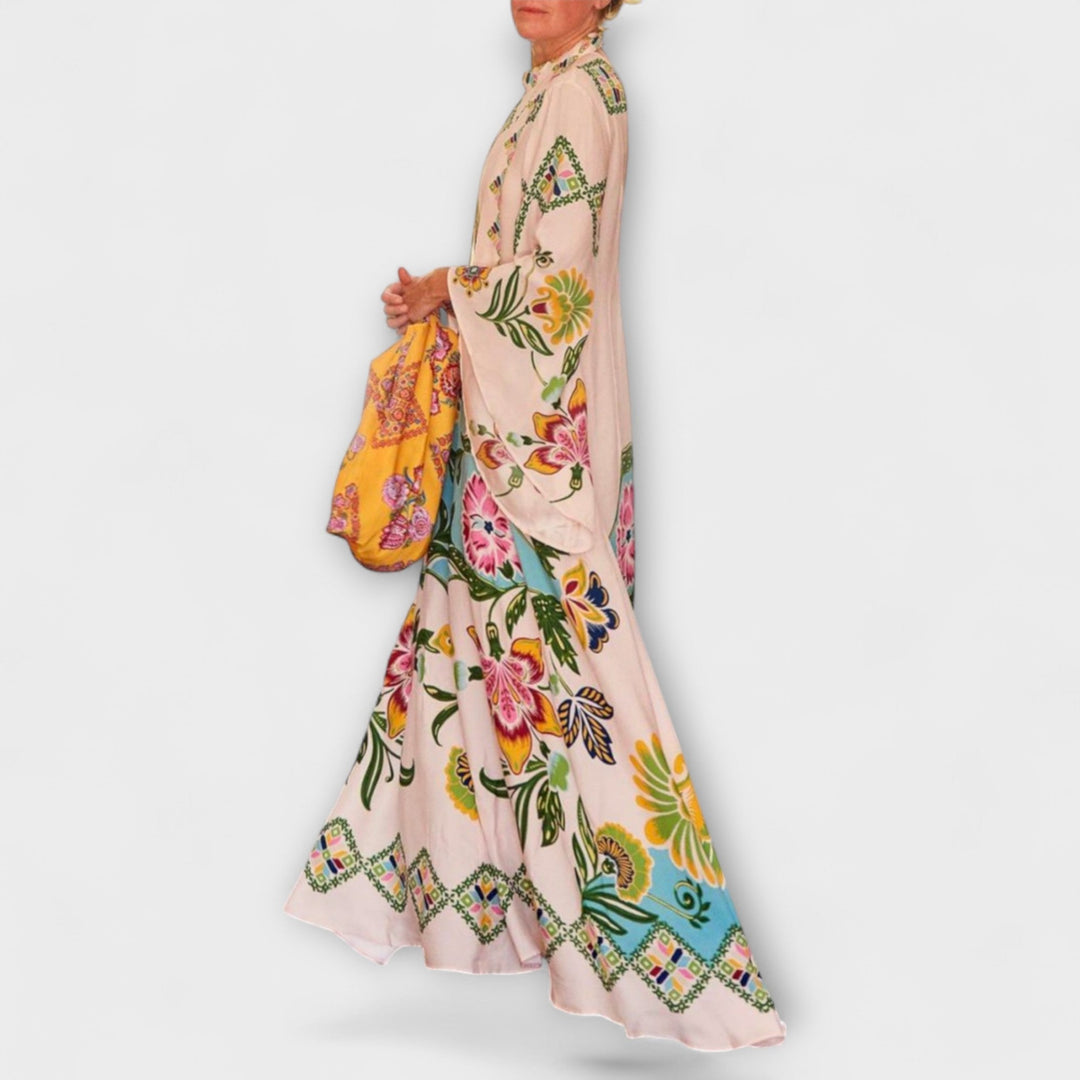 Lisa - Longue robe élégante à imprimé floral et coupe fluide
