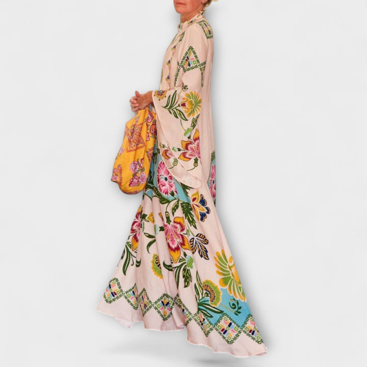 Lisa - Longue robe élégante à imprimé floral et coupe fluide