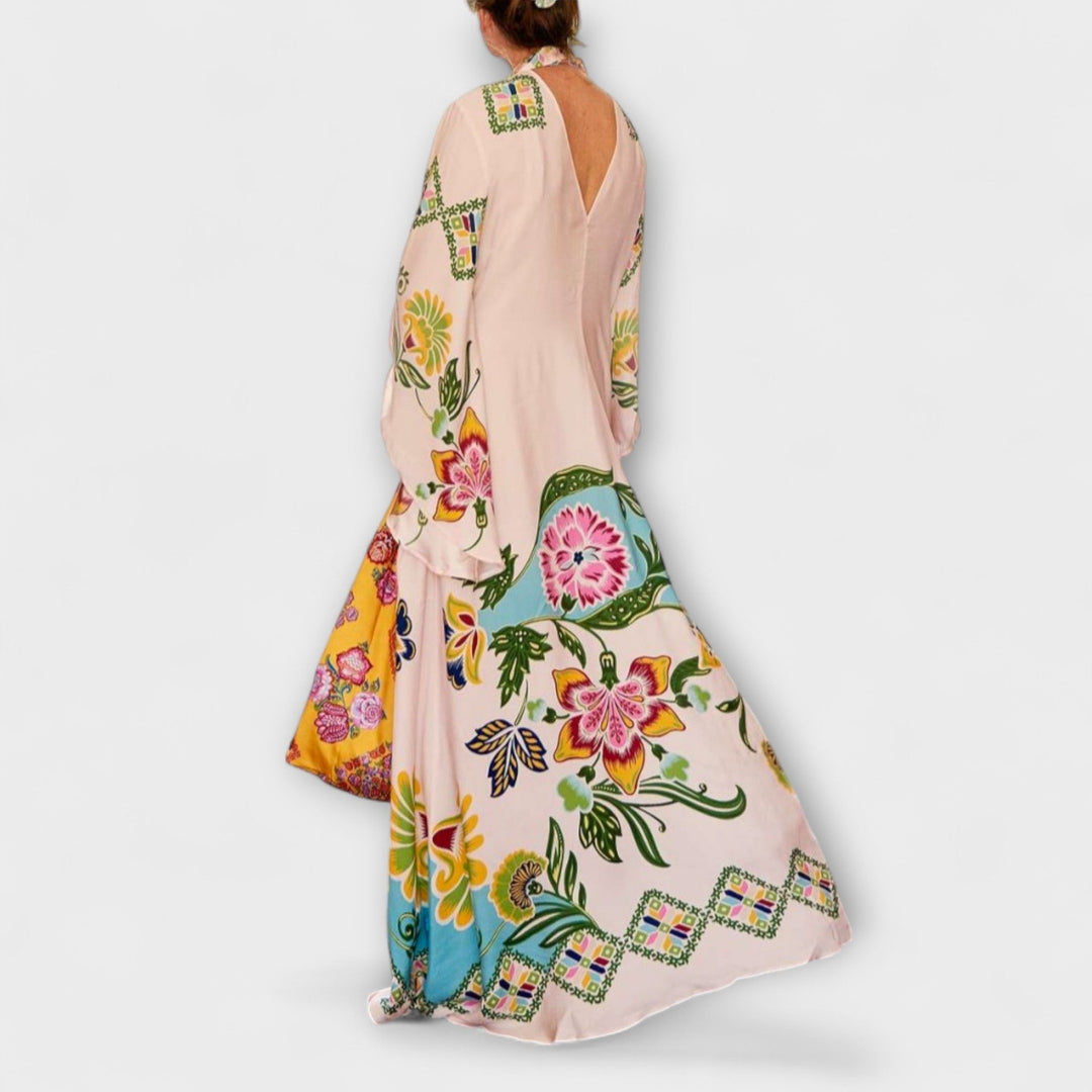Lisa - Longue robe élégante à imprimé floral et coupe fluide