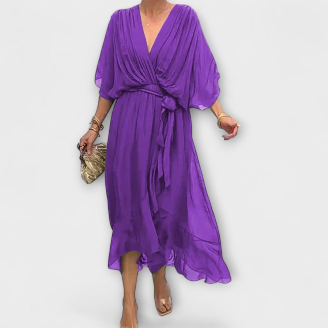 Amoura — Vestito in Chiffon con Scollo a V