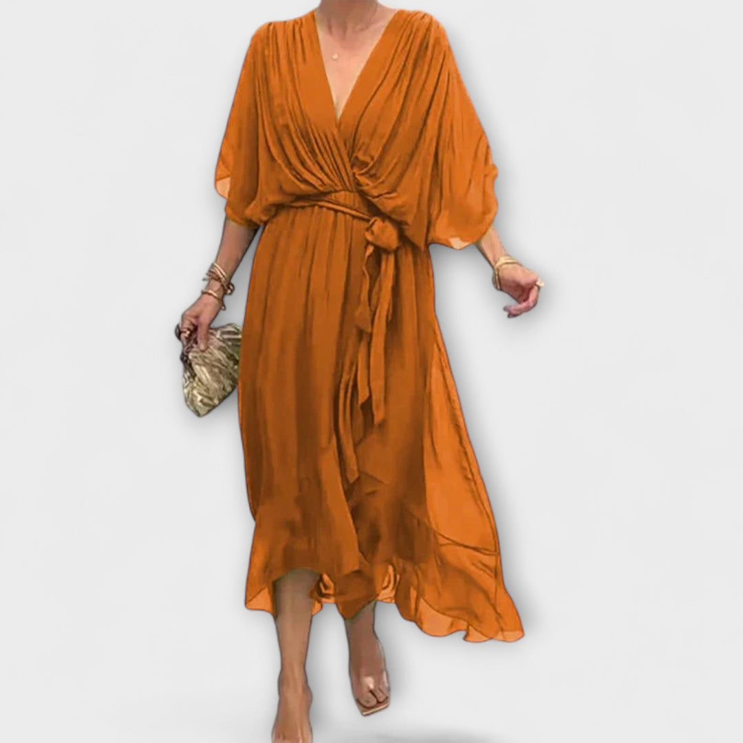 Amoura — Vestito in Chiffon con Scollo a V