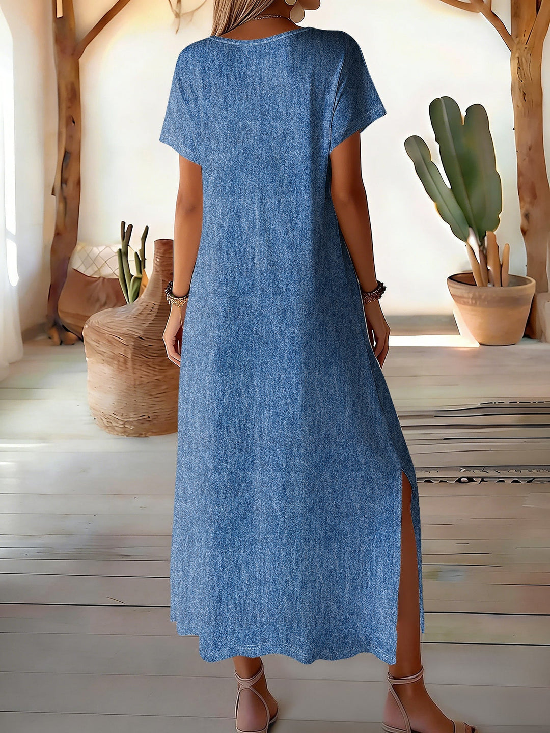 Vestito di jeans da donna stile retrò casual