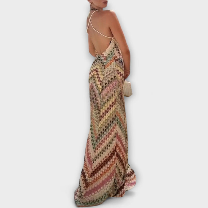Remi - Robe longue Missoni à motif chevrons colorés