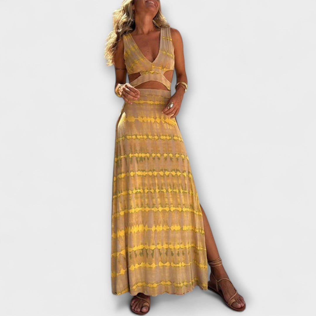Robe extensible Ella - Eleanor Tie-Dye découpe et fente