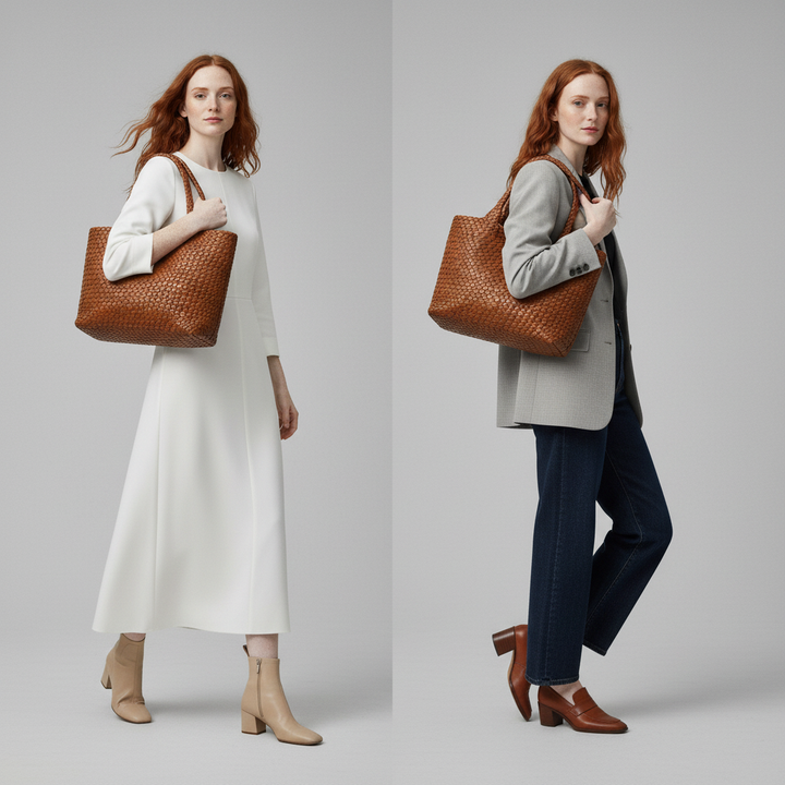 Lana Tote in pelle intrecciata a mano