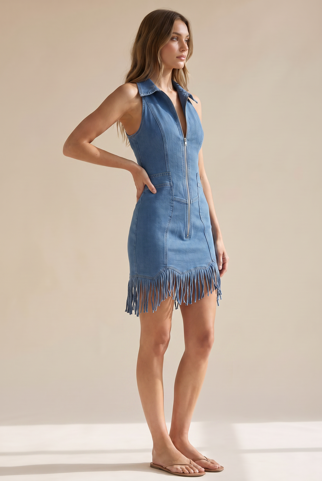 Zinia Denim Tassel Mini - dark blue three-quarter