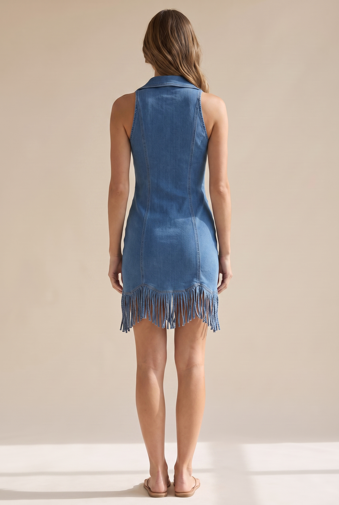 Zinia Denim Tassel Mini - dark blue back