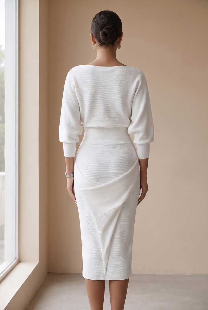 Hayden Ailany Luxurious Midi Dress - white back view