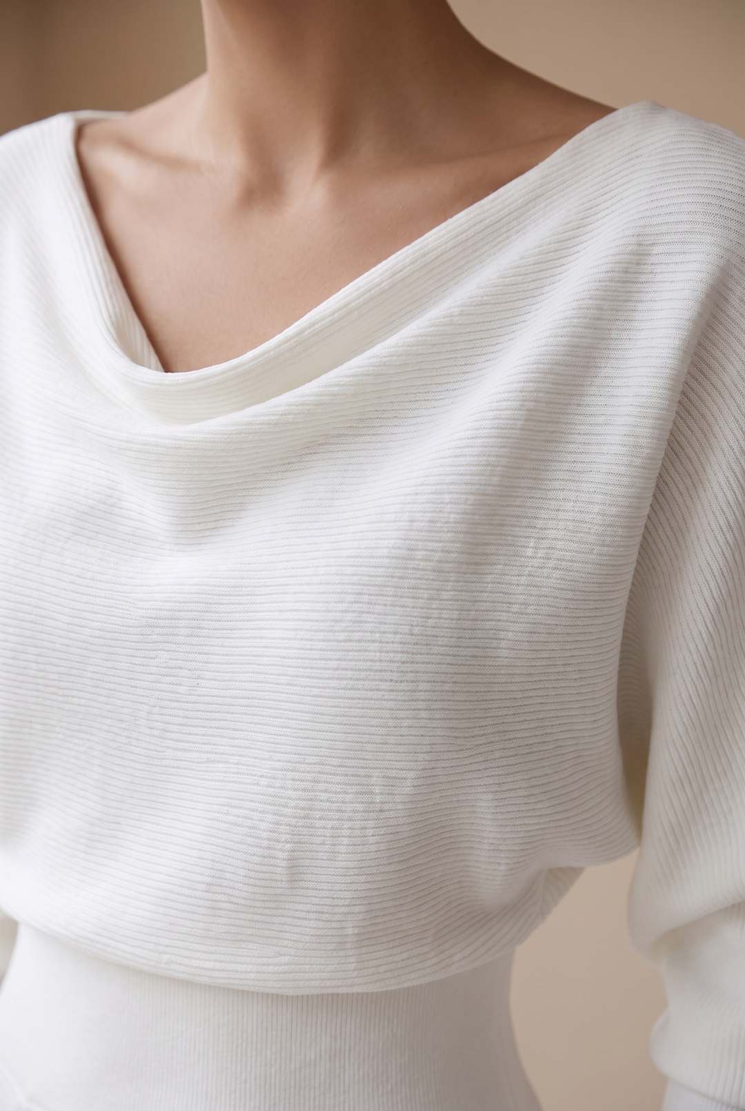 Hayden Ailany Luxurious Midi Dress - white neckline detail