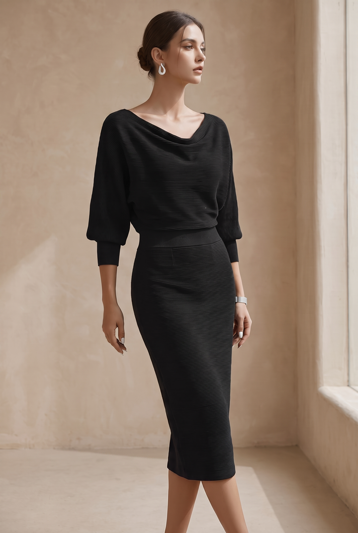 Hayden Ailany Luxurious Midi Dress - black three-quarter view