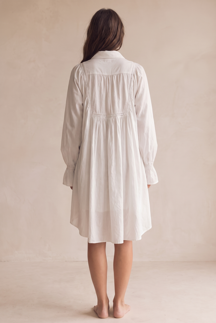 Mary Retro Lace Mini Dress - white back view
