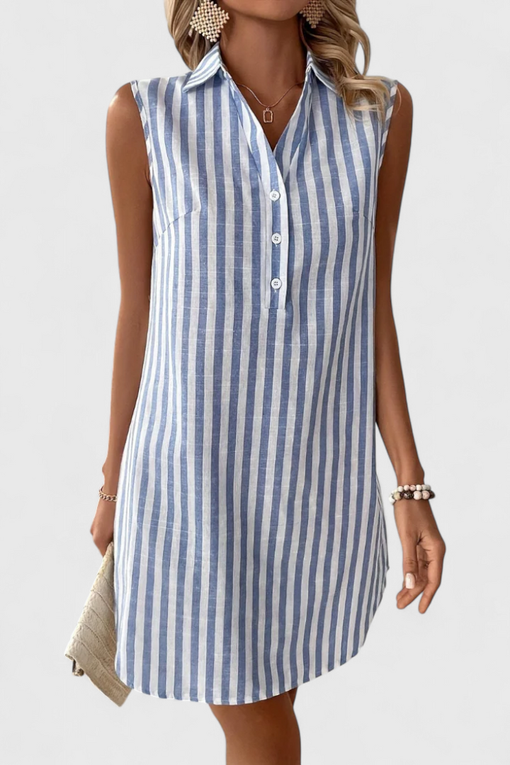 Abito a camicia a righe senza maniche Hiley