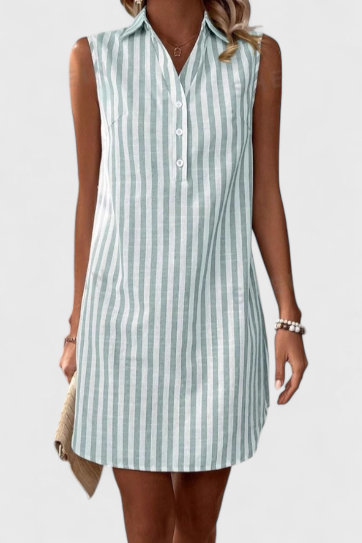 Abito a camicia a righe senza maniche Hiley