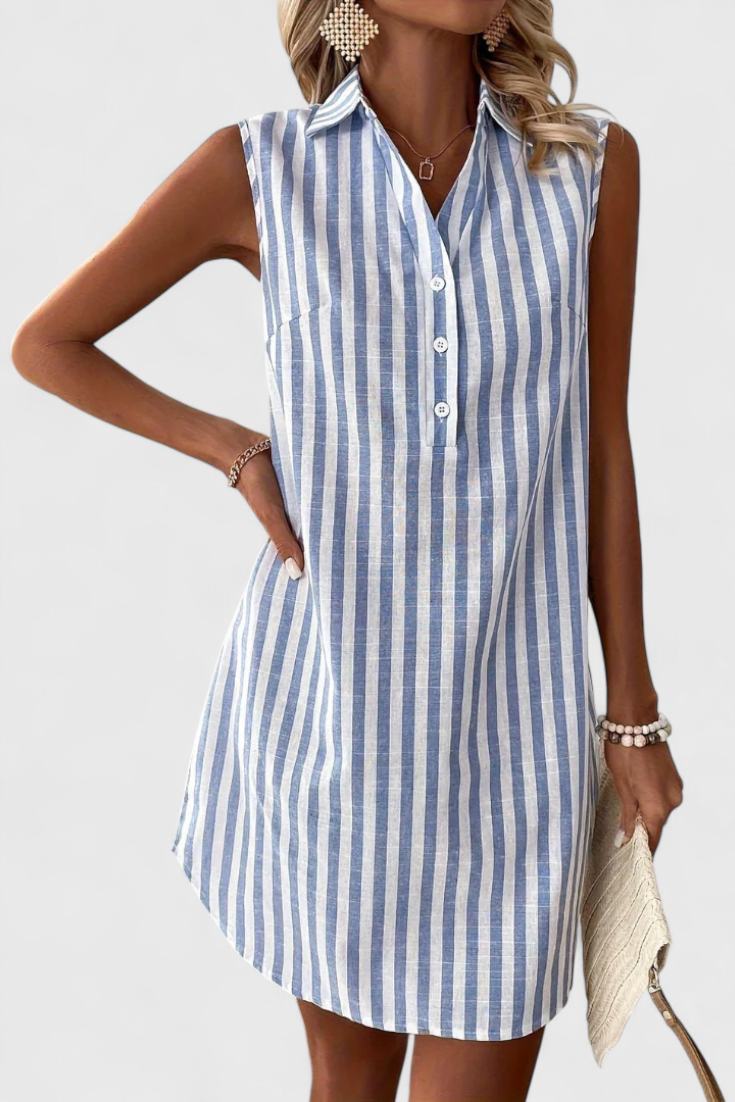 Abito a camicia a righe senza maniche Hiley