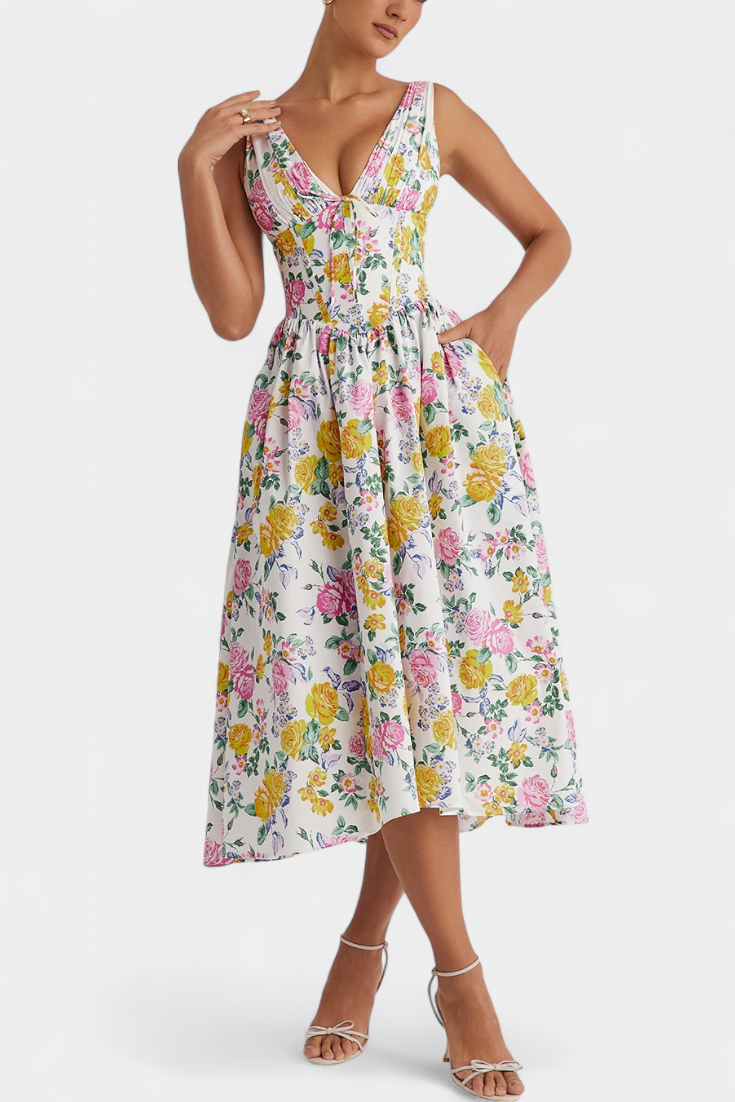 margie midi dress Margie Dress in Blush Stripe XL