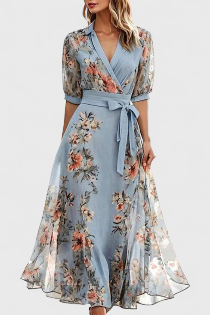 Abito midi floreale Arlet con scollo a V
