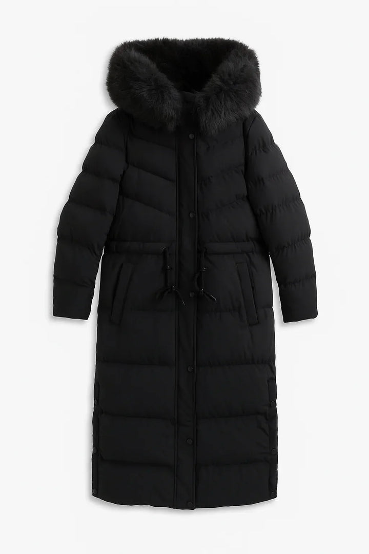 Alissa - Manteau long d'hiver à capuche fourrée