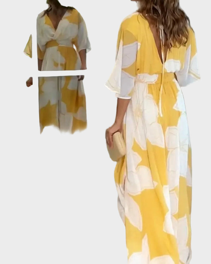 Daisy | Robe midi fleurie élégante au design Harmony