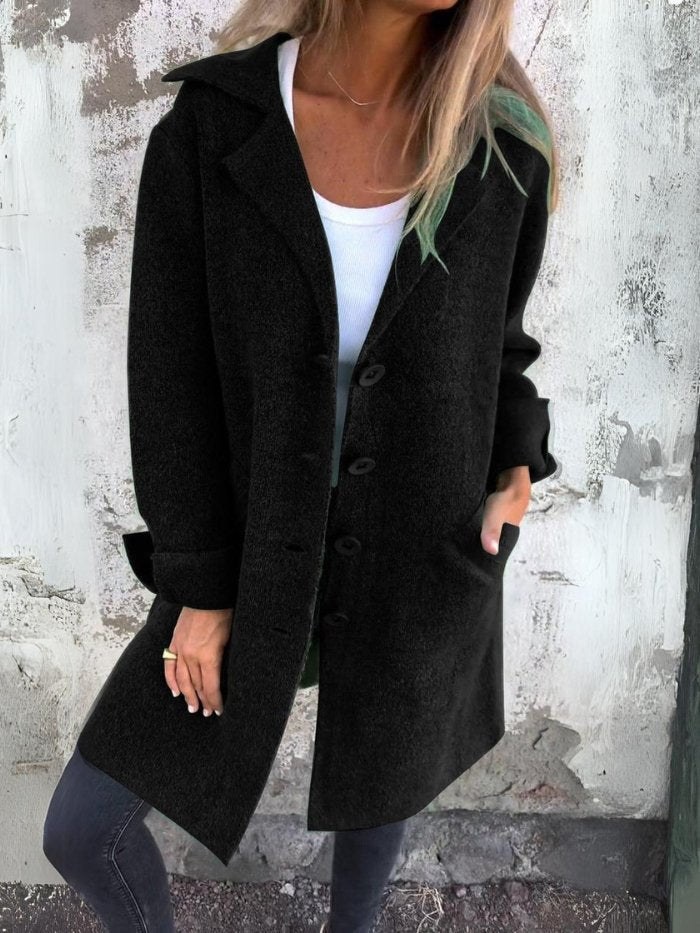 Gia - Cappotto con colletto a revers e bottoni frontali