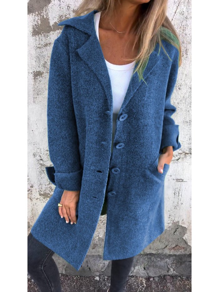 Gia - Cappotto con colletto a revers e bottoni frontali
