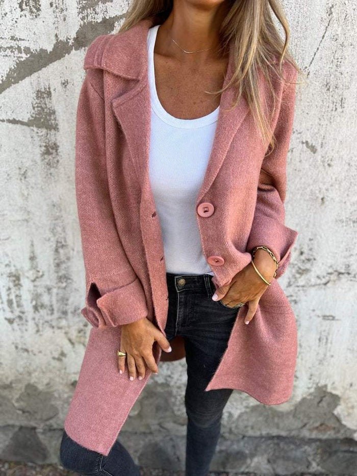 Gia - Cappotto con colletto a revers e bottoni frontali