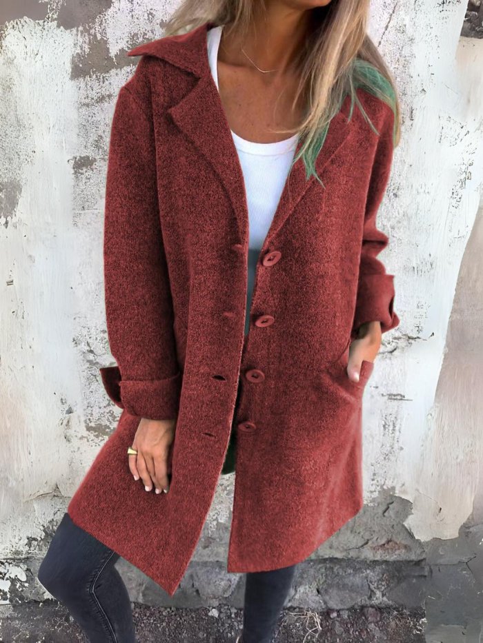 Gia - Cappotto con colletto a revers e bottoni frontali