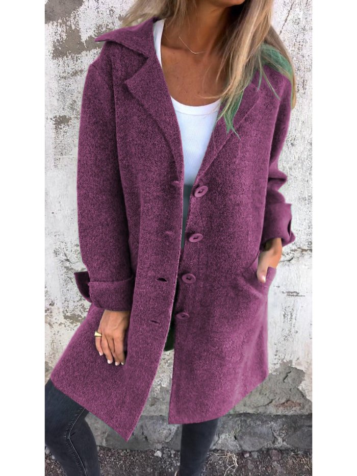 Gia - Cappotto con colletto a revers e bottoni frontali