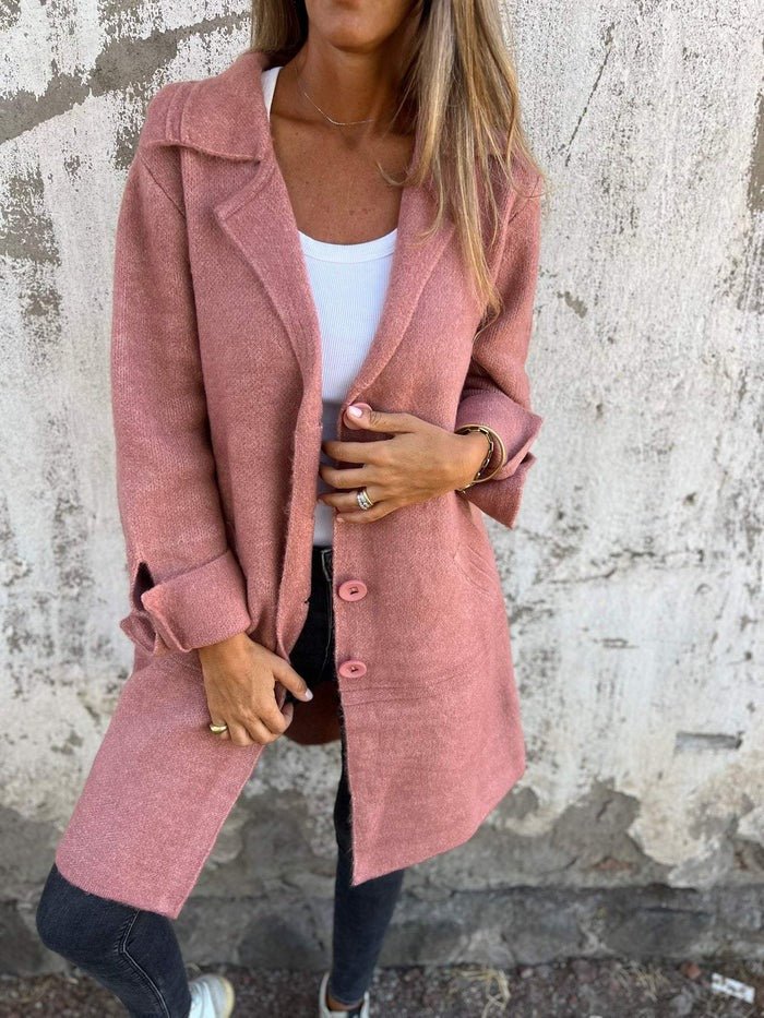 Gia - Cappotto con colletto a revers e bottoni frontali