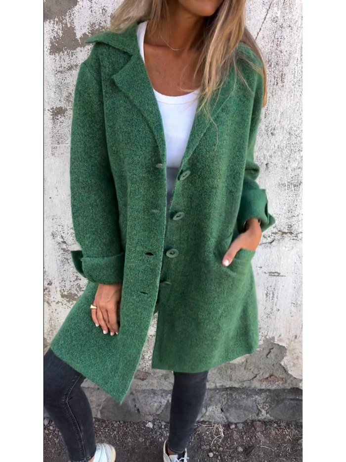 Gia - Cappotto con colletto a revers e bottoni frontali