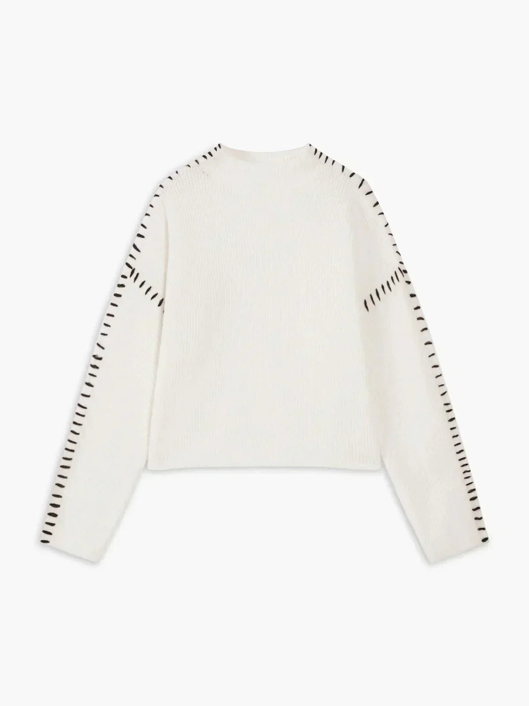 Cozy Whipstitch Oversized Sweater for Women with Mock Neck Long Sleeve Ribbed Relaxed Style