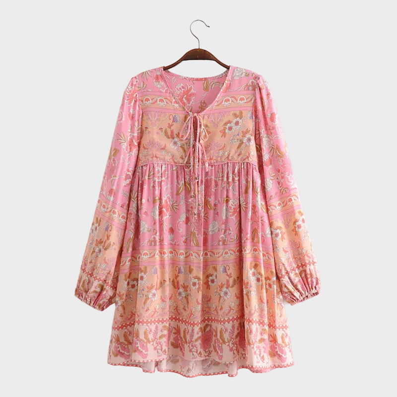 Robe Tunique Mini Bohème, Karlie Rose Vintage