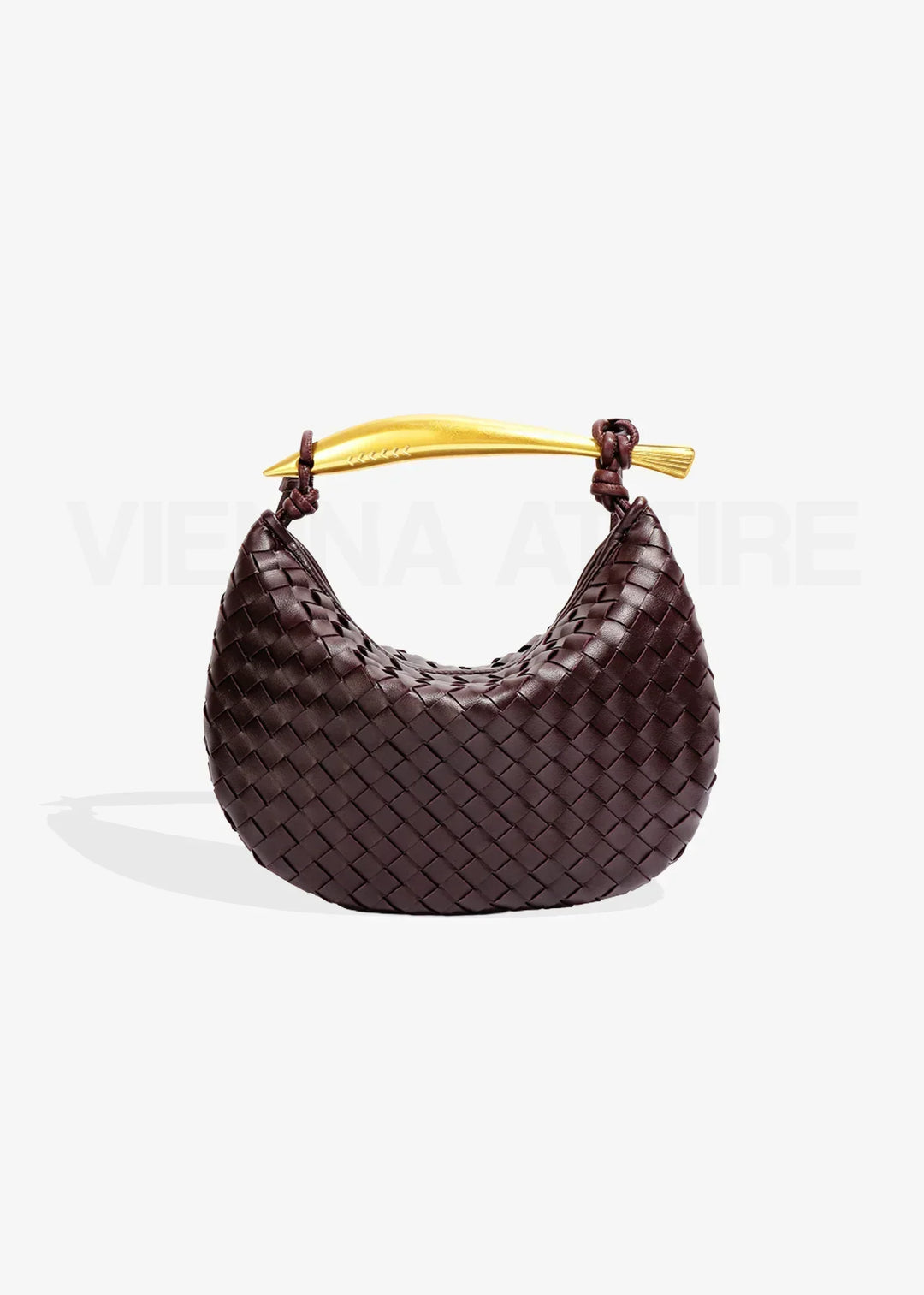 Alexandra – Borsa con Motivo Intrecciato e Manico Dorato