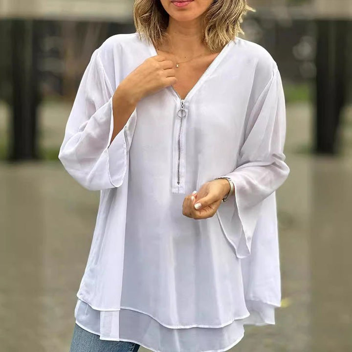 Lorelai | Blouse zippée en mousseline