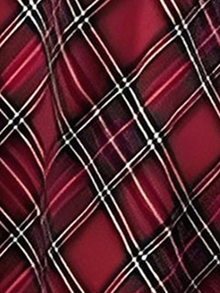 Stylish Maxi Skirts for Women with Plaid Pockets A-Line Holiday Style