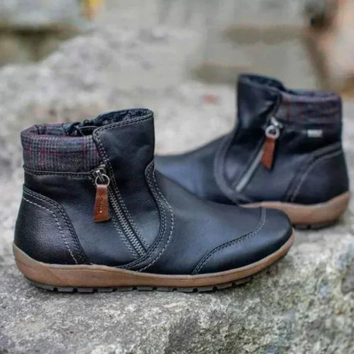 Waterproof Ankle Boots for Women – Warm Faux Fur Lined Winter Boots with Side Zip, Snow and Rain Booties