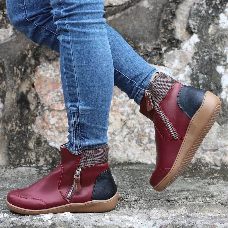 Waterproof Ankle Boots for Women – Warm Faux Fur Lined Winter Boots with Side Zip, Snow and Rain Booties