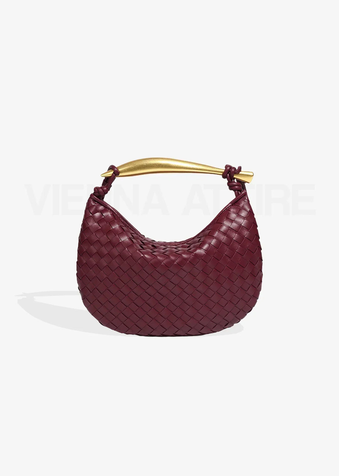 Alexandra – Borsa con Motivo Intrecciato e Manico Dorato