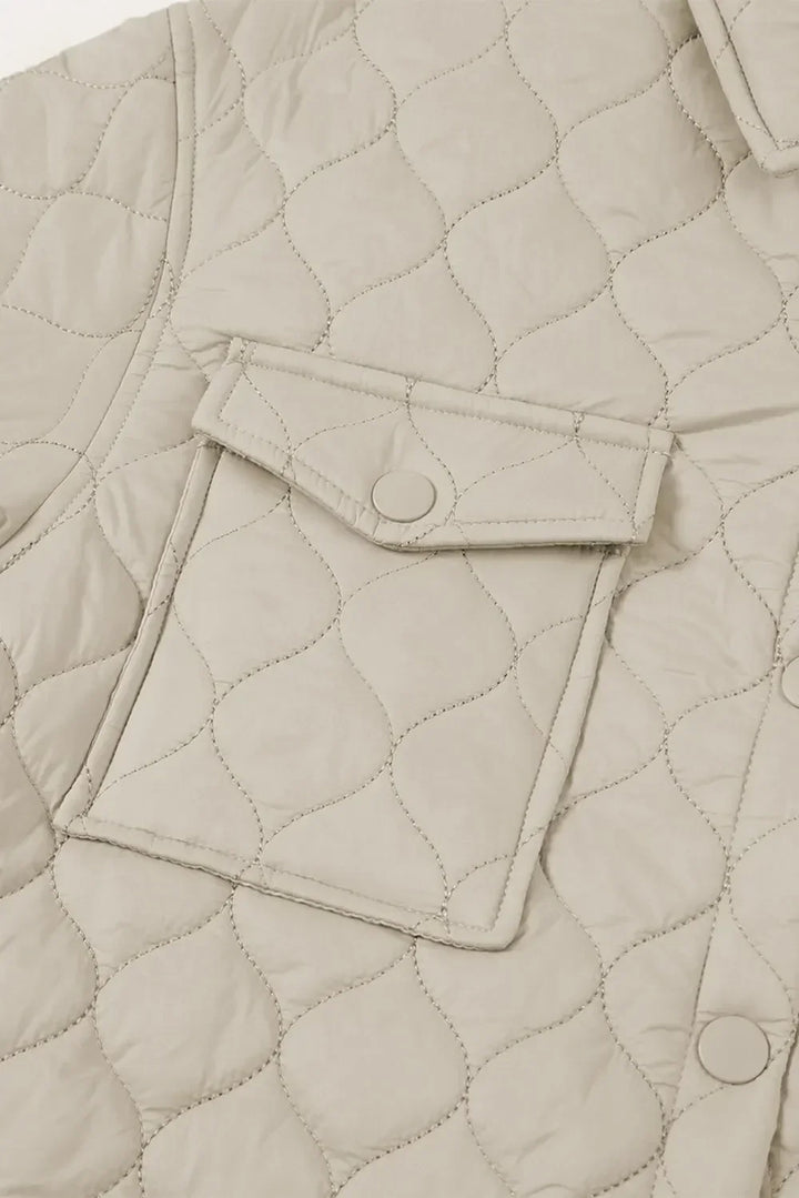 Diamond Quilted Jacket for Women – Collared Snap Front Lightweight Barn Jacket, Classic Fall Outerwear