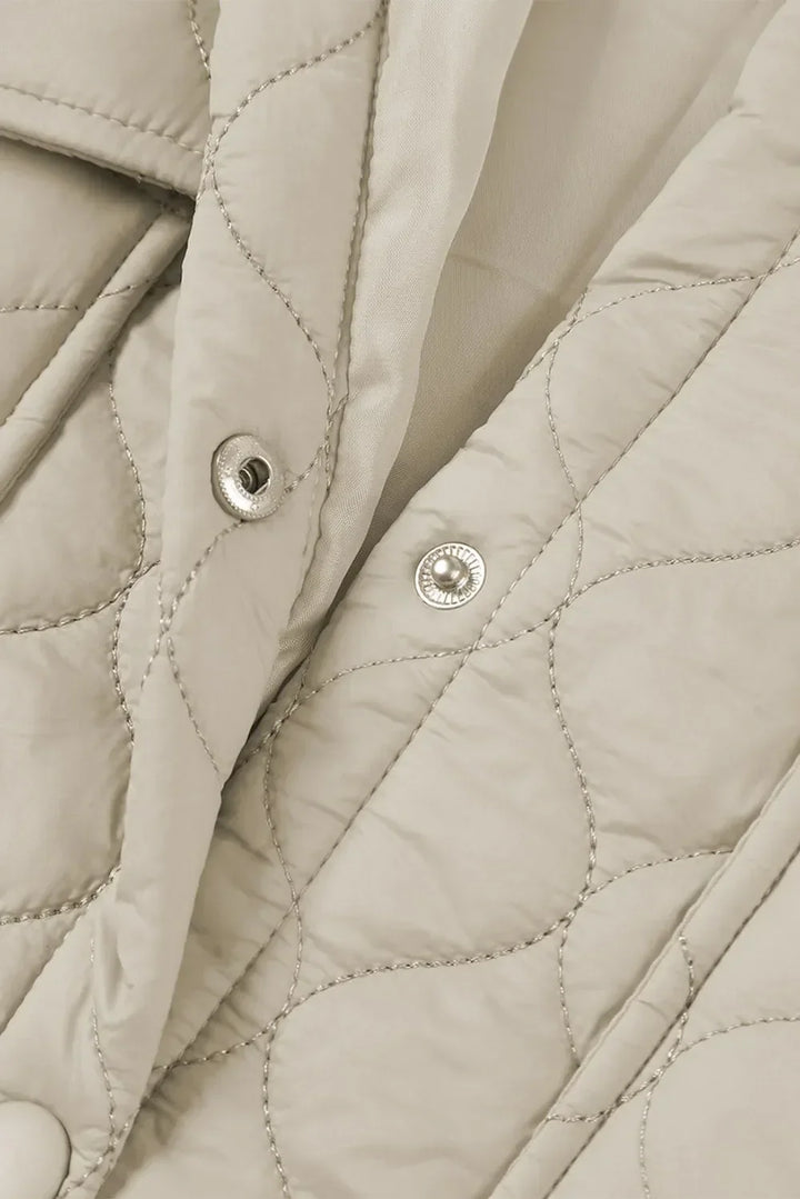 Diamond Quilted Jacket for Women – Collared Snap Front Lightweight Barn Jacket, Classic Fall Outerwear