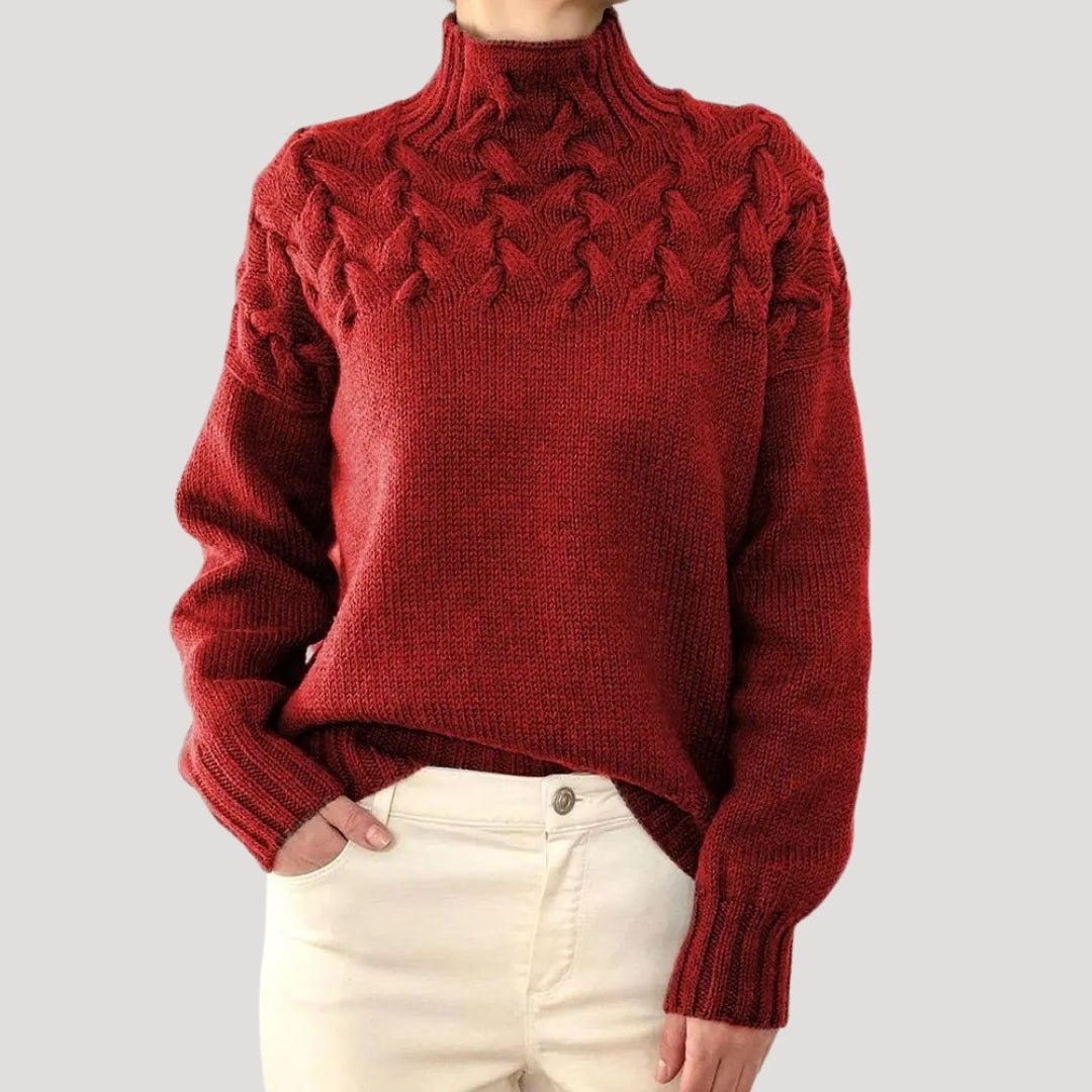 Effortless Sweaters for Women with Cable Knit Turtleneck Pullover Relaxed Fit
