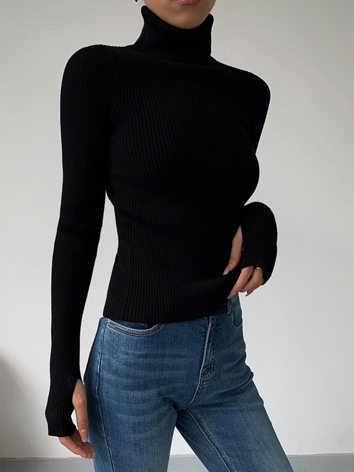 Effortless Sweaters for Women with Ribbed Turtleneck Lightweight Knit